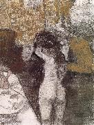 Edgar Degas After bath oil painting